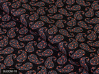 COLOR 78/BLOOM 78 Black and Red Paisley Printed Fine Giza Cotton Shirting Fabric