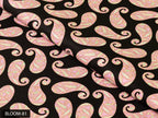 COLOR 81/BLOOM 81 Pink and Black Paisley Printed Fine Giza Cotton Shirting Fabric