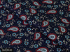 COLOR 90/BLOOM 90 Blue and Red Paisley Printed Fine Giza Cotton Shirting Fabric