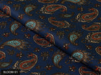 COLOR 91/BLOOM 91 Blue and Red Paisley Printed Fine Giza Cotton Shirting Fabric