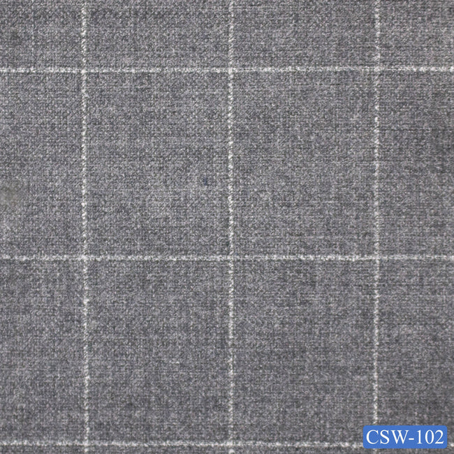 CSW-102/V3-19062 Medium Grey Check Suit Fabric