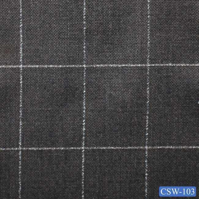 CSW-103/V3-19063 Dark Brown Check Suit Fabric