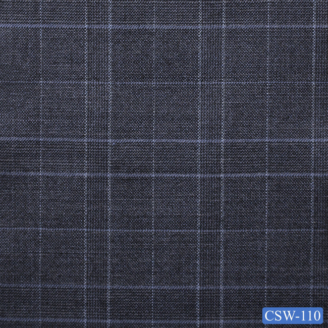 CSW-110/V3-19070 Ash Blue Plaid Suit Fabric