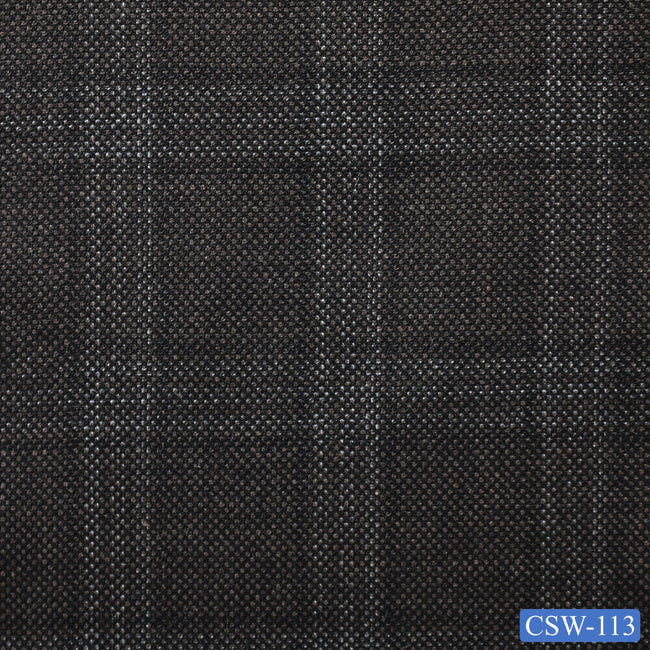 CSW-113/V3-19073 Brown Birdseye Check Suit Fabric