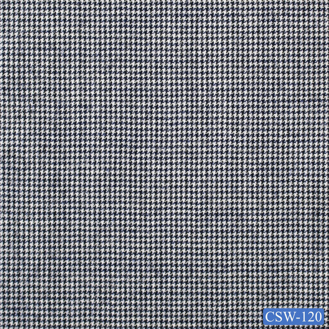 CSW-120/V3-19080 White Houndstooth Suit Fabric