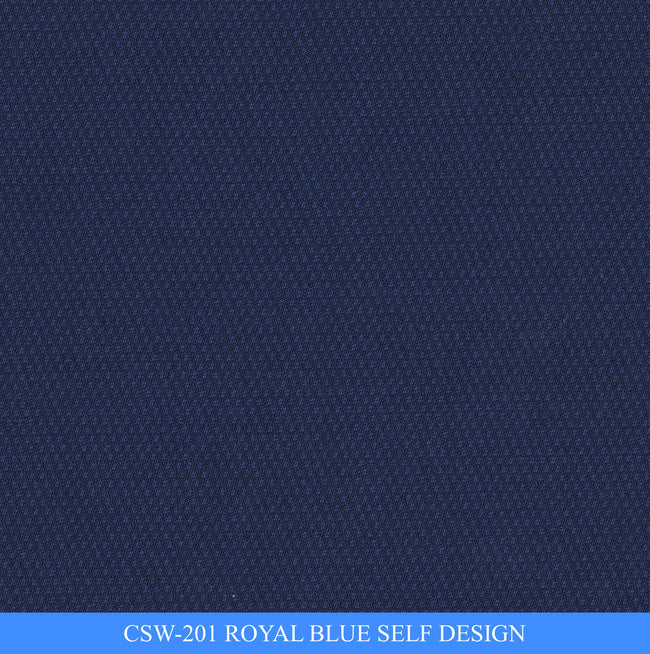 CSW-201/V3-19120 Royal Blue Self Design Suit Fabric