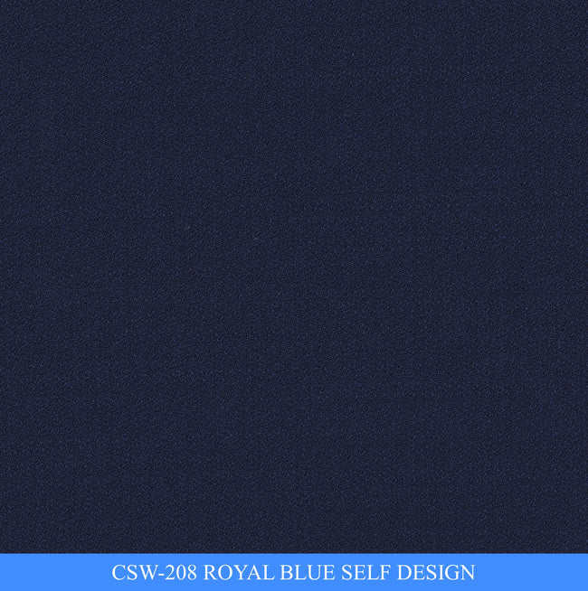 CSW-208/V3-19127 Royal Blue Self Design Suit Fabric