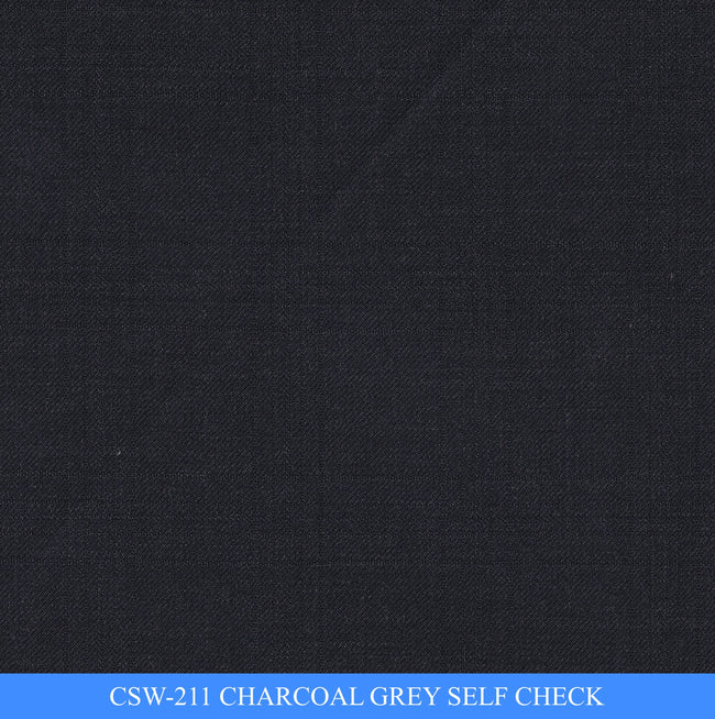 CSW-211/V3-19130 Charcoal Grey Self Check Suit Fabric