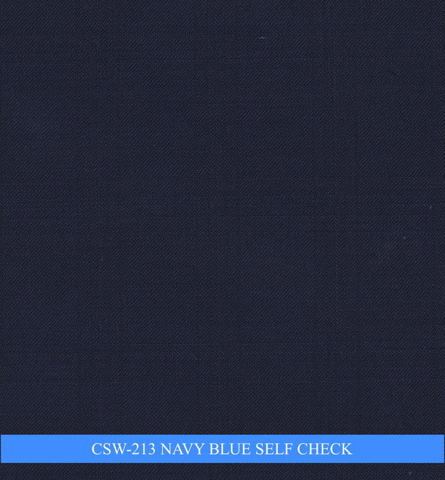 CSW-213/V3-19132 Navy Blue Self Check Suit Fabric