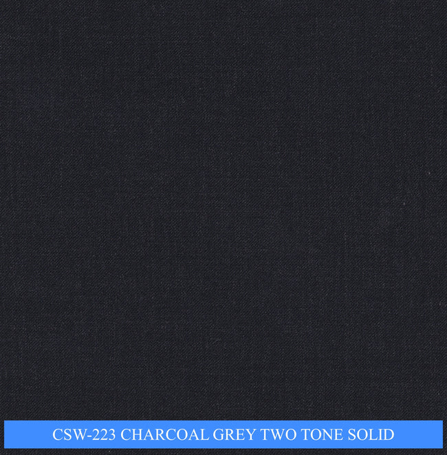 CSW-223/V3-19142 Charcoal Grey Two Tone Solid Suit Fabric