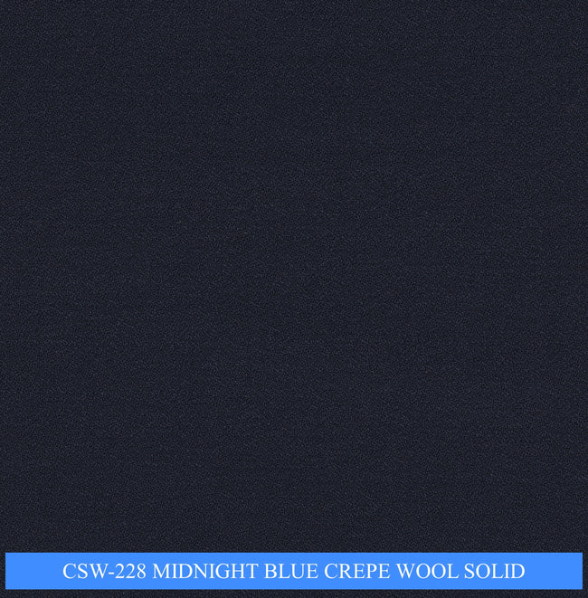 CSW-228/V3-19147 Midnight Blue Crepe Wool Solid Suit Fabric