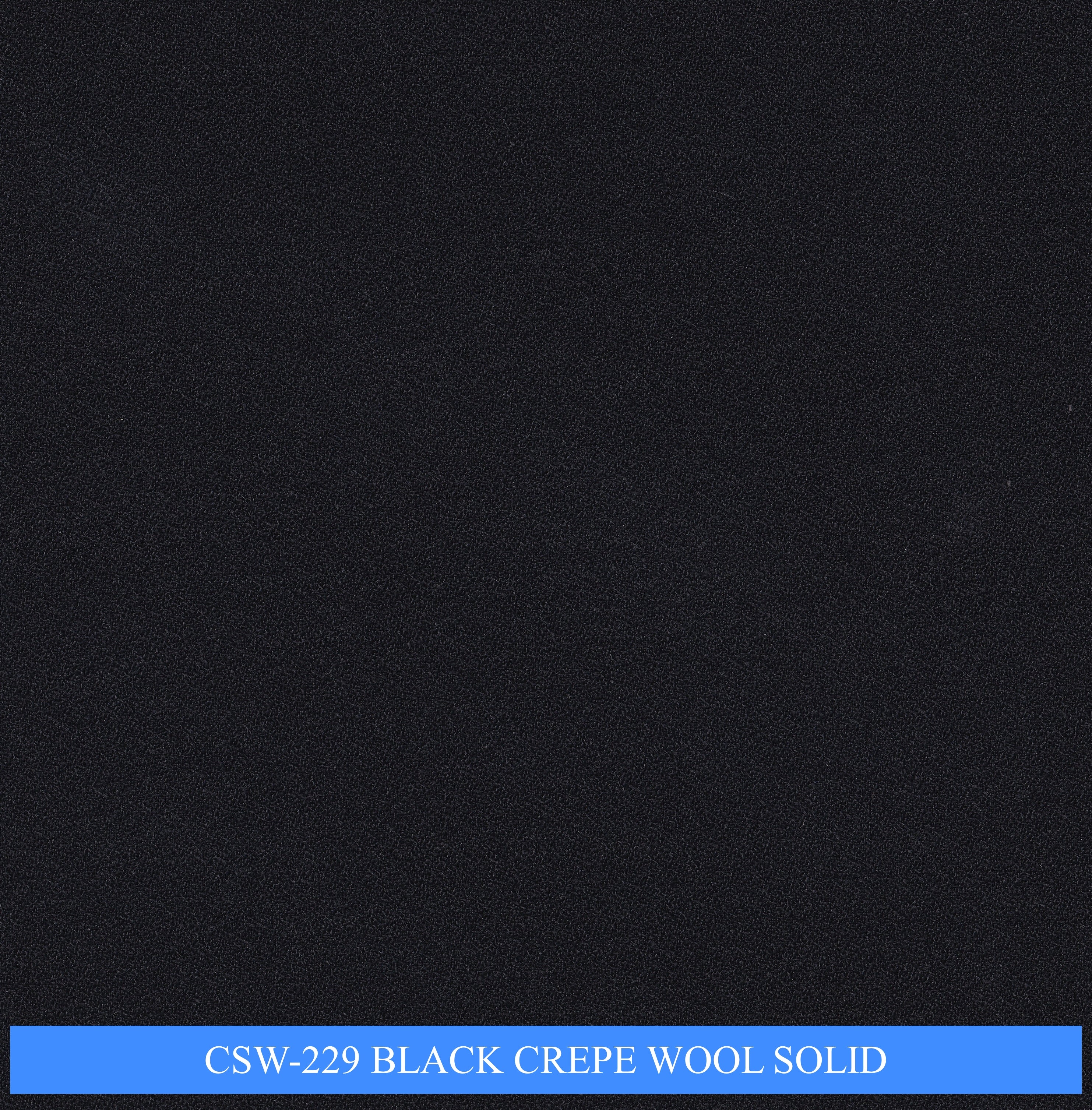 CSW-229/V3-19148 Black Crepe Wool Solid Suit Fabric