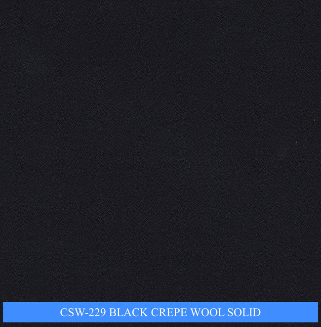 CSW-229/V3-19148 Black Crepe Wool Solid Suit Fabric