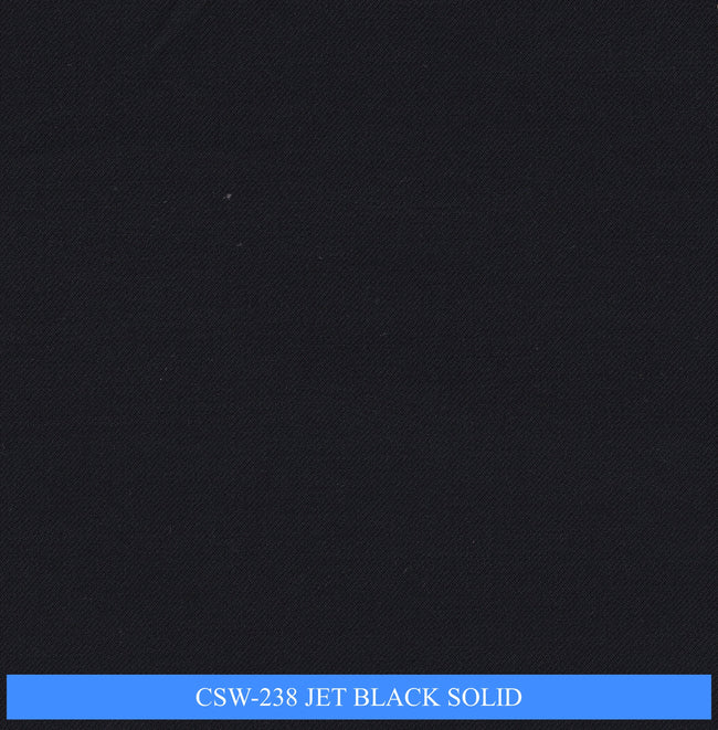 CSW-238/V3-19157 Jet Black Solid Suit Fabric