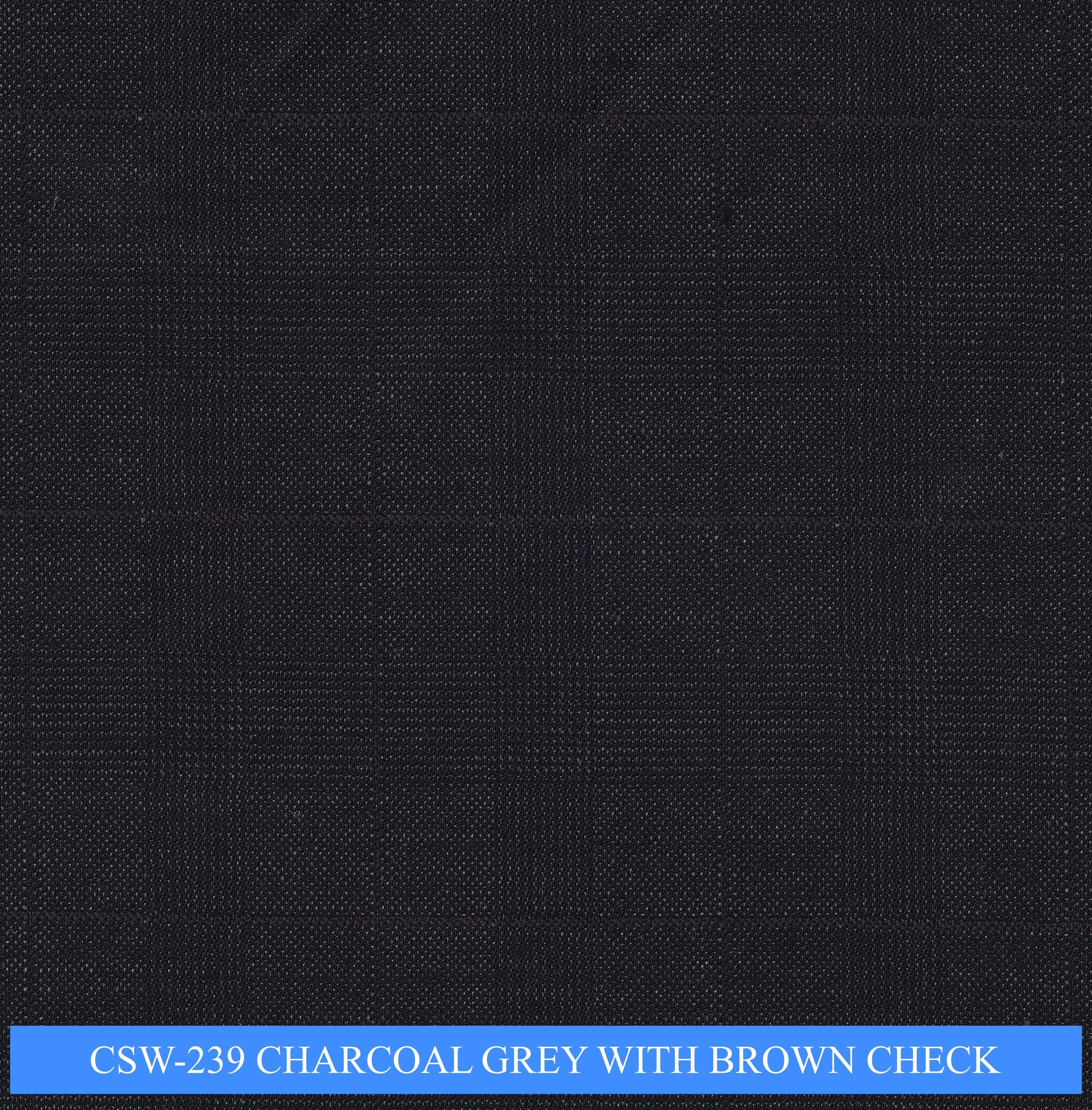 CSW-239/V3-19158 Charcoal Grey With Brown Check Suit Fabric