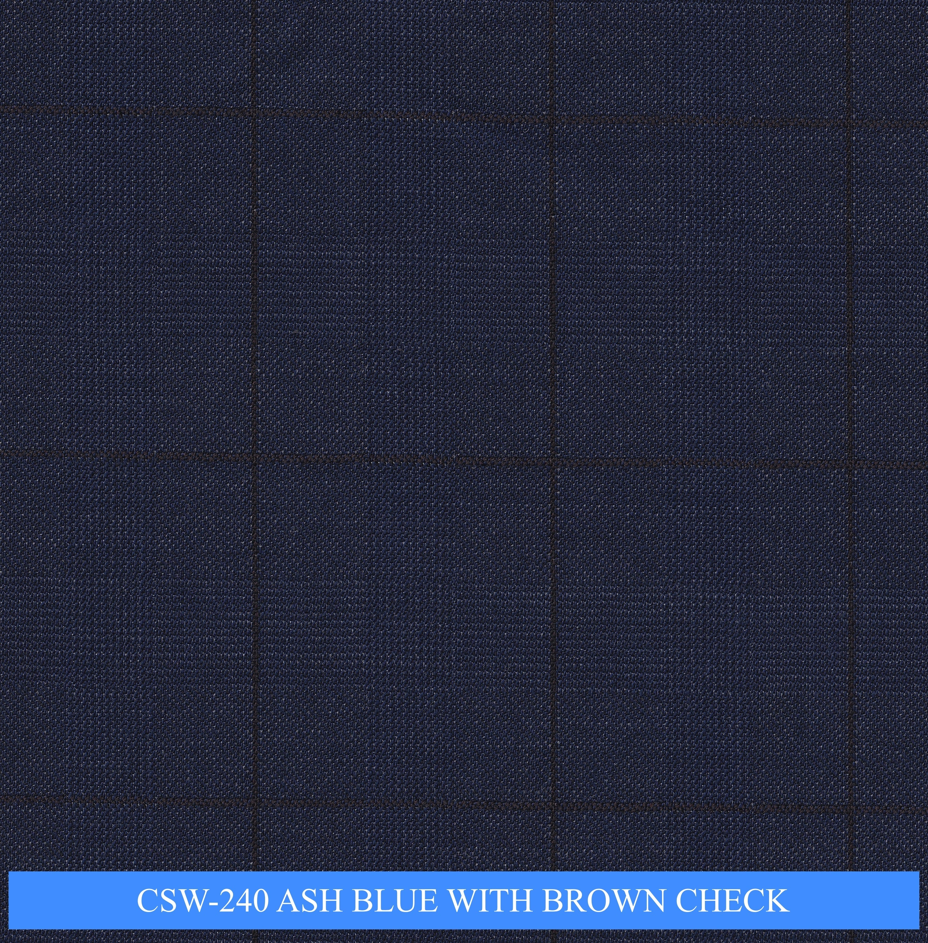 CSW-240/V3-19159 Ash Blue With Brown Check Suit Fabric