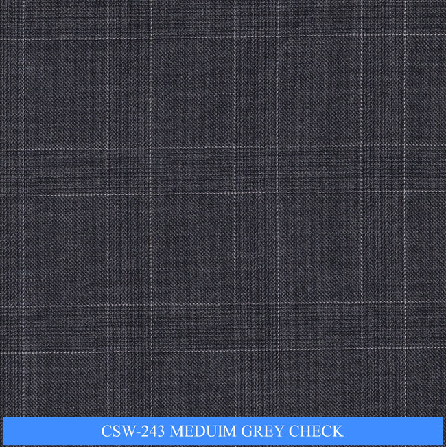 CSW-243/V3-19162 Meduim Grey Check Suit Fabric