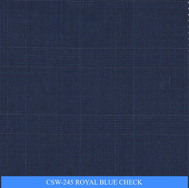 CSW-245/V3-19164 Royal Blue Check Suit Fabric