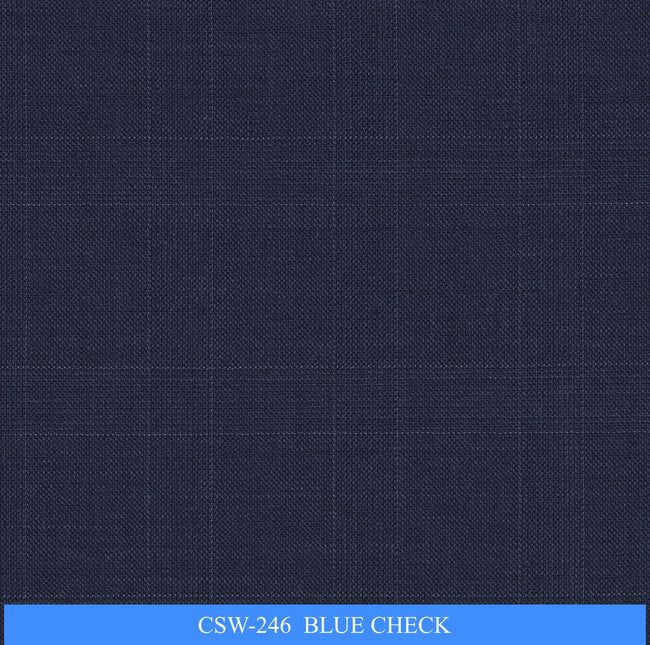 CSW-246/V3-19165 Blue Check Suit Fabric