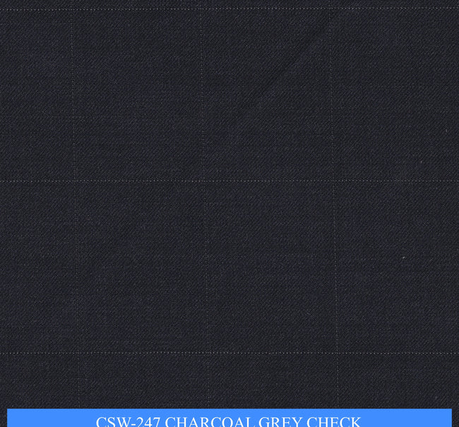 CSW-247/V3-19166 Charcoal Grey Check Suit Fabric