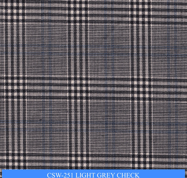 CSW-251/V3-19170 Light Grey Check Suit Fabric