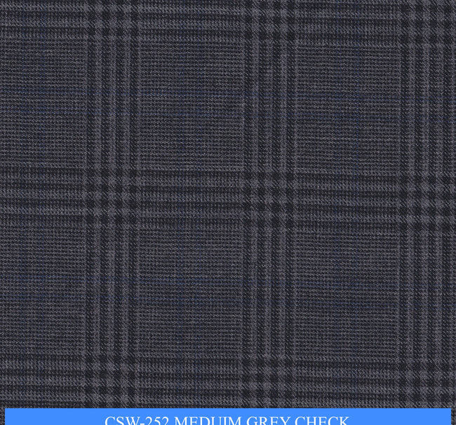 CSW-252/V3-19171 Meduim Grey Check Suit Fabric