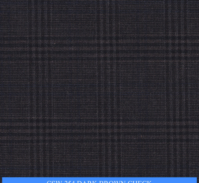 CSW-254/V3-19173 Dark Brown Check Suit Fabric