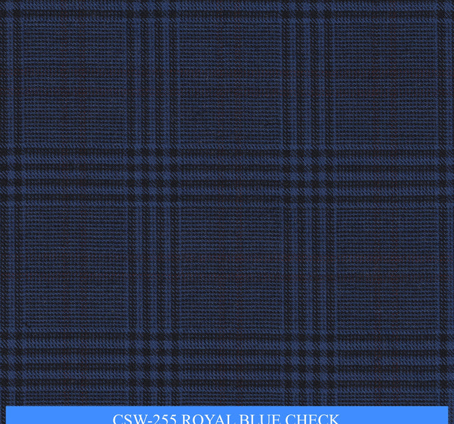 CSW-255/V3-19174 Royal Blue Check Suit Fabric