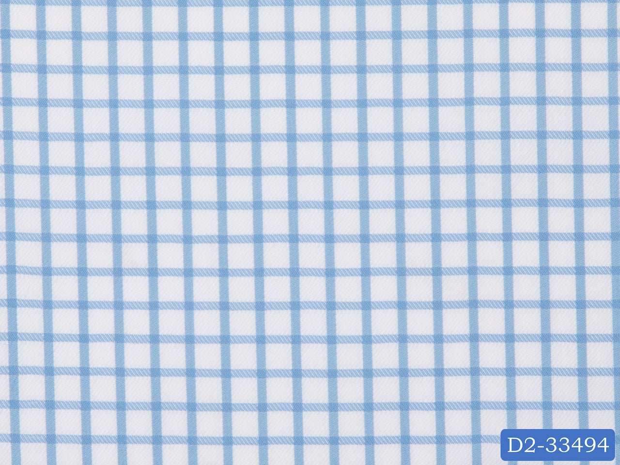 D2-33494 White With Light Blue Check Shirting Fabric