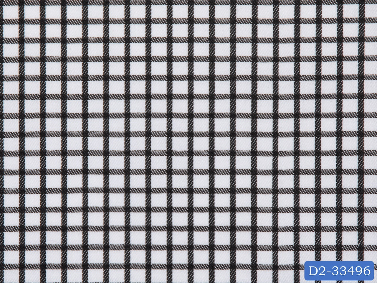 D2-33496 White With Black Check Shirting Fabric