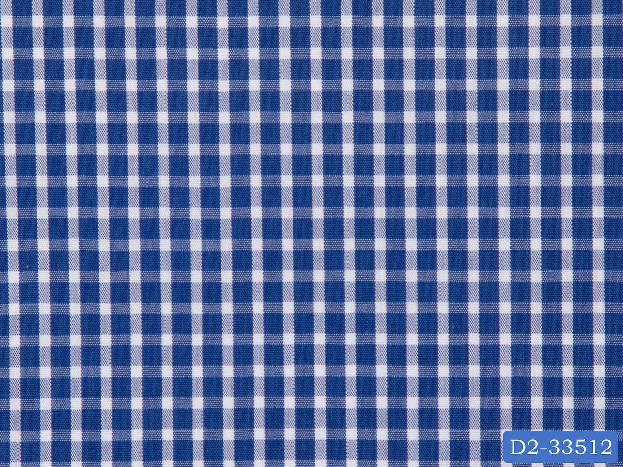 D2-33512 Royal Blue With White Check Shirting Fabric