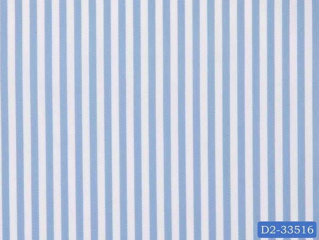 D2-33516 Light Blue And White Stripe Shirting Fabric