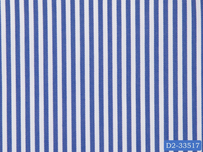 D2-33517 Blue And White Stripe Shirting Fabric