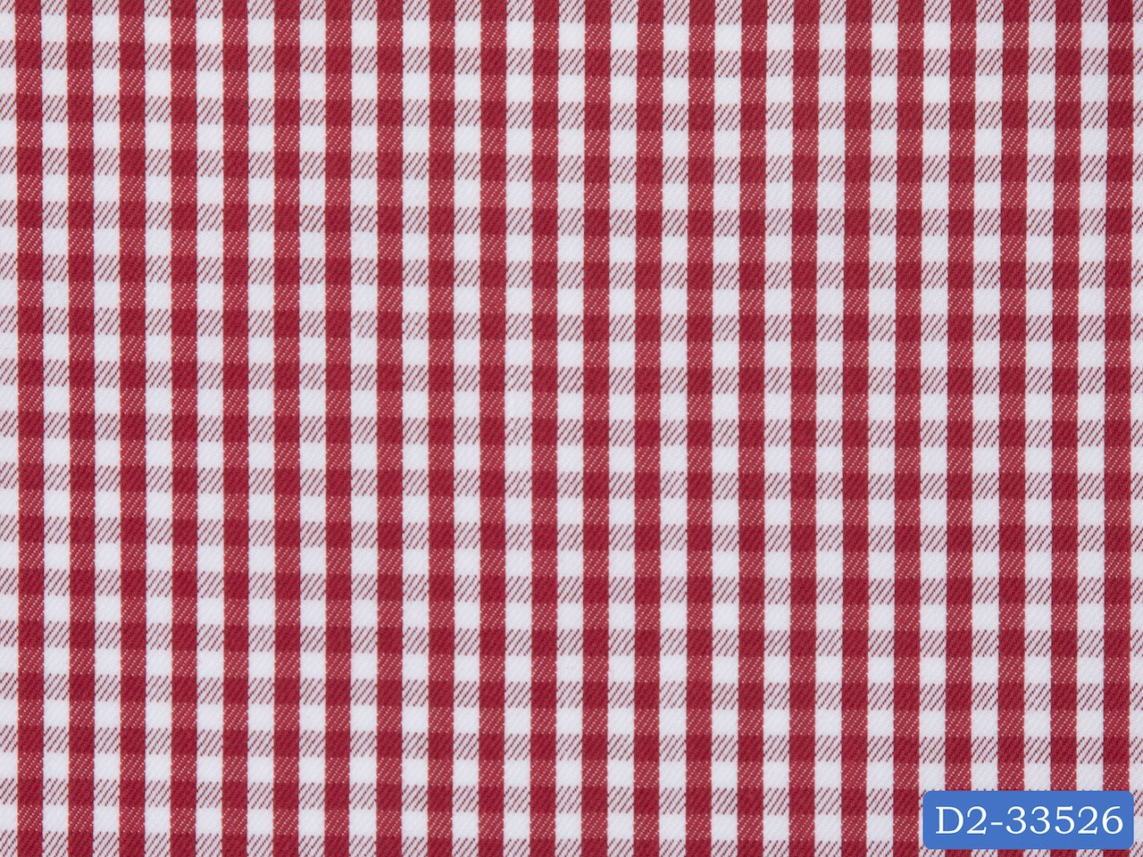 D2-33526 Red And White Check Shirting Fabric