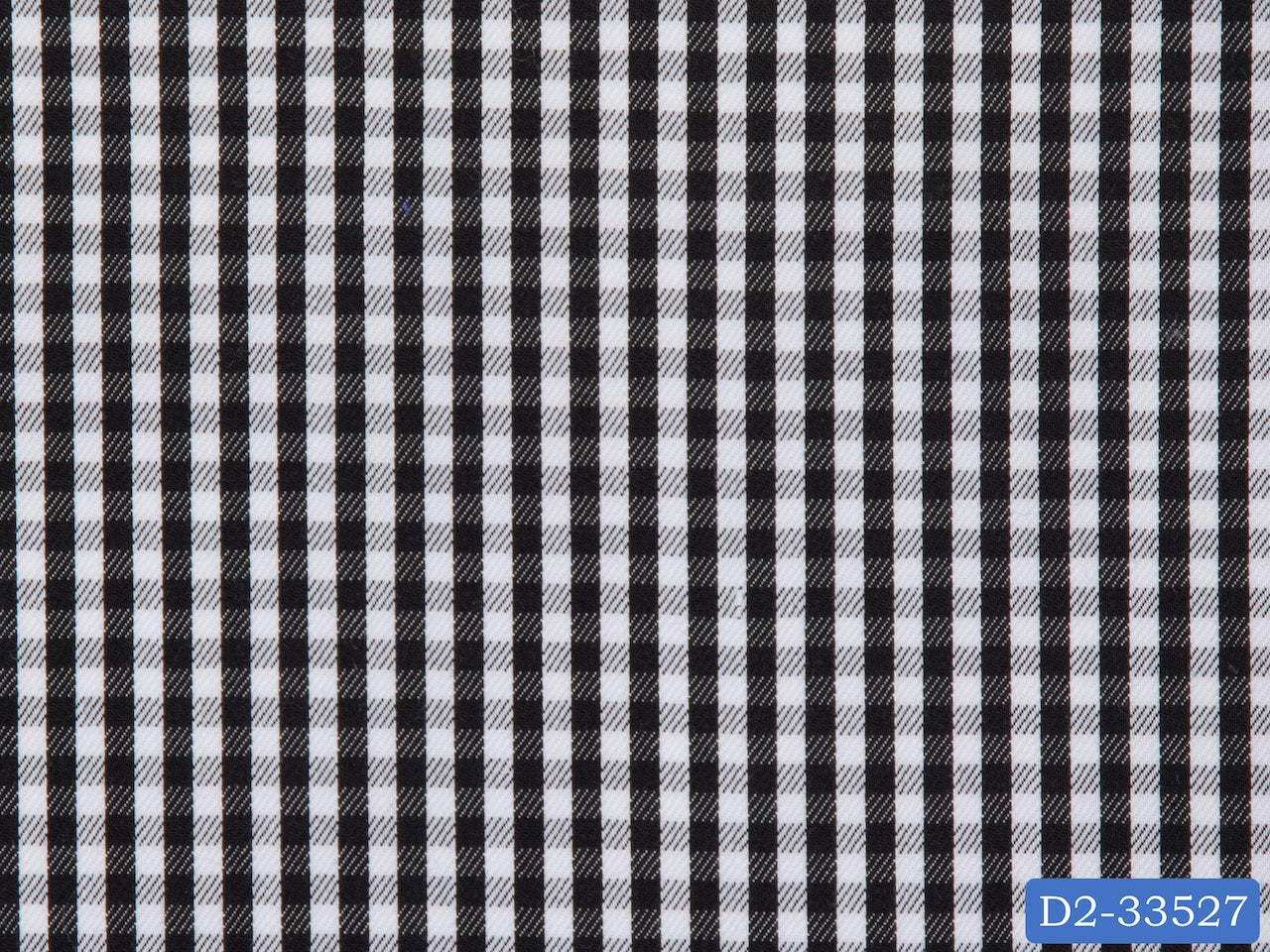 D2-33527 Black And White Check Shirting Fabric