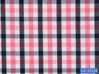 D2-33528 White, Pink And Dark Blue Check Shirting Fabric