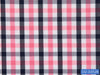 D2-33528 White, Pink And Dark Blue Check Shirting Fabric