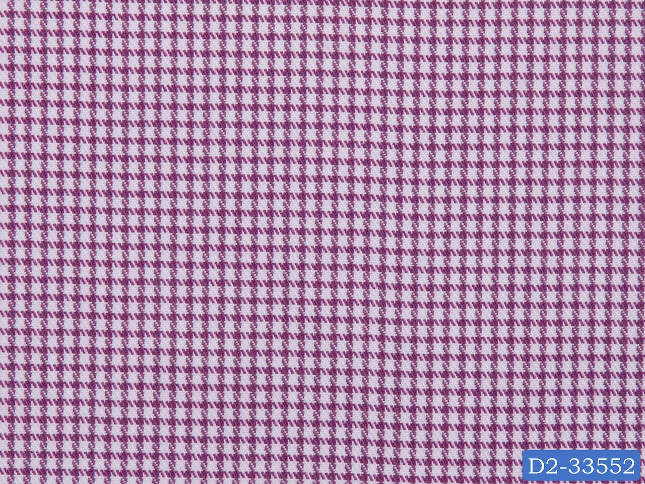 D2-33552 White With Small Purple Check Shirting Fabric