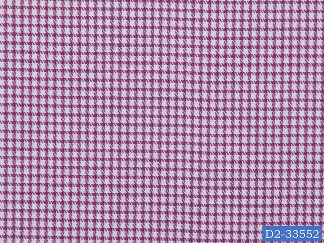 D2-33552 White With Small Purple Check Shirting Fabric