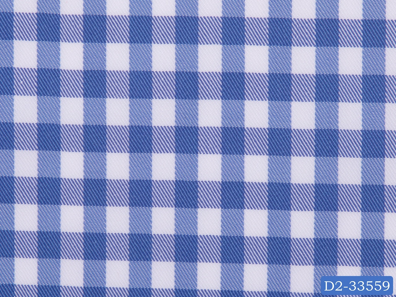 D2-33559 White With Blue Check Shirting Fabric