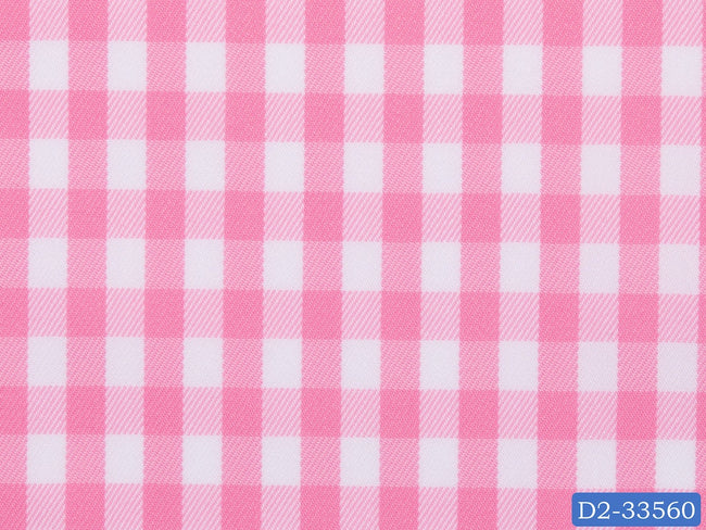 D2-33560 White With Pink Check Shirting Fabric