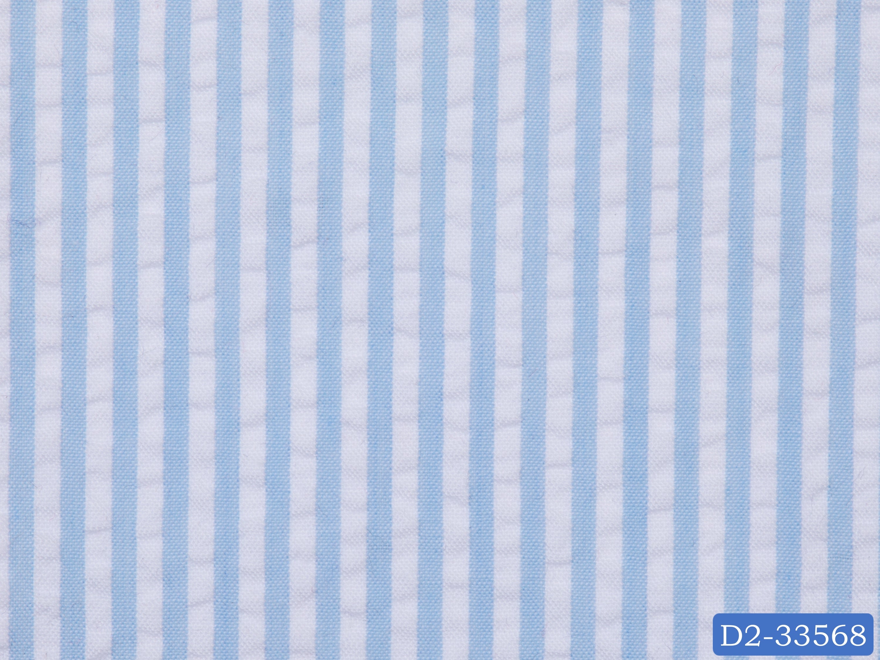 SEERSUCKER-1/D2-33568 Light Blue and White Stripe Shirting Fabric