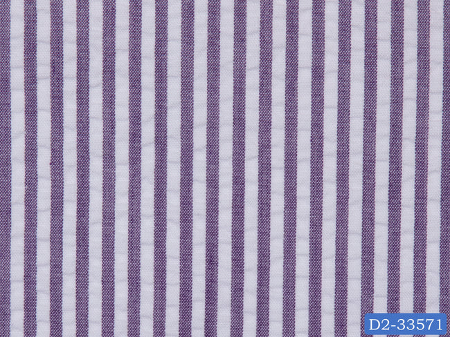 SEERSUCKER-4/D2-33571 Purple and White Stripe Shirting Fabric