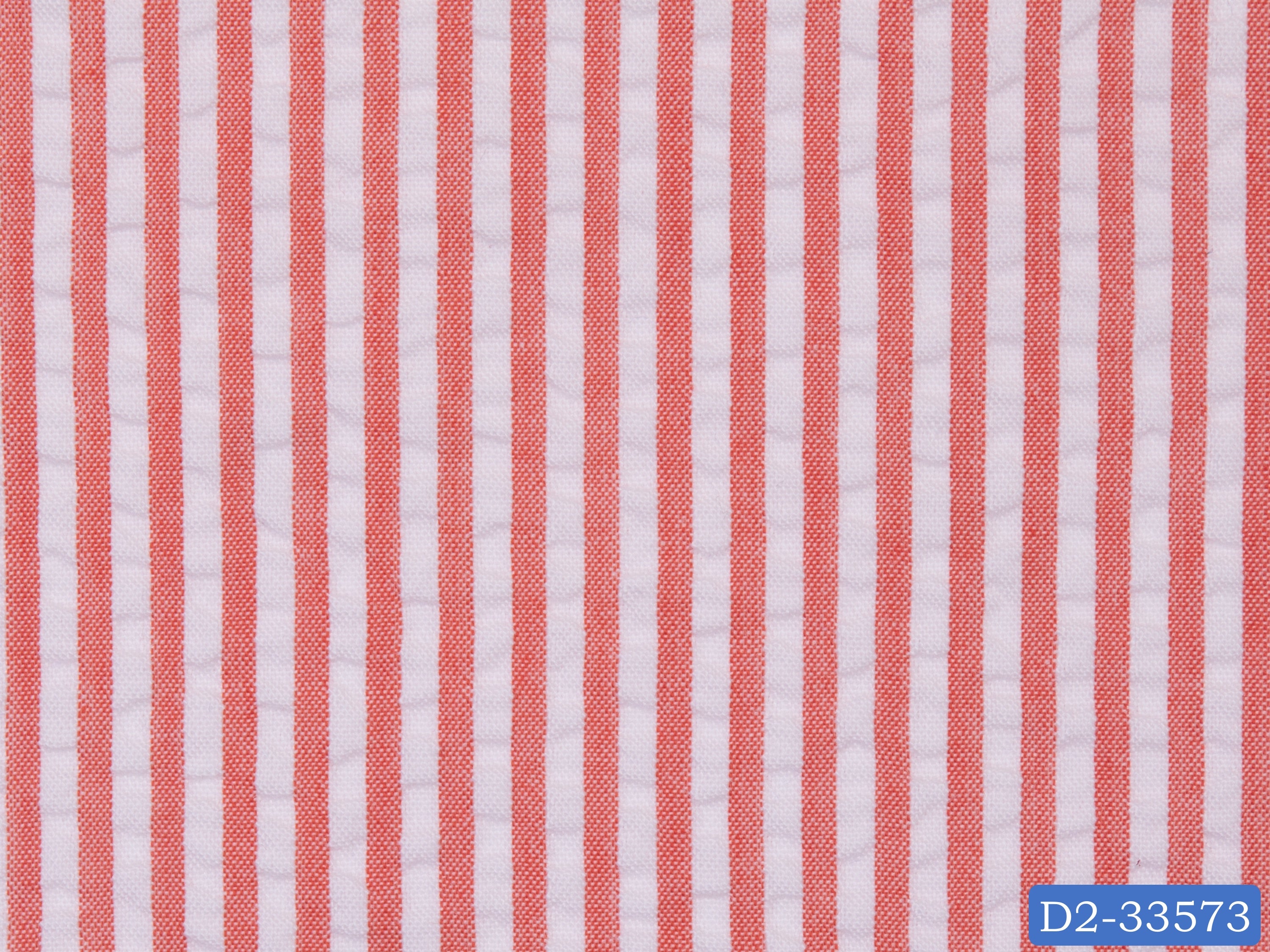 SEERSUCKER-6/D2-33573 Orange and White Stripe Shirting Fabric