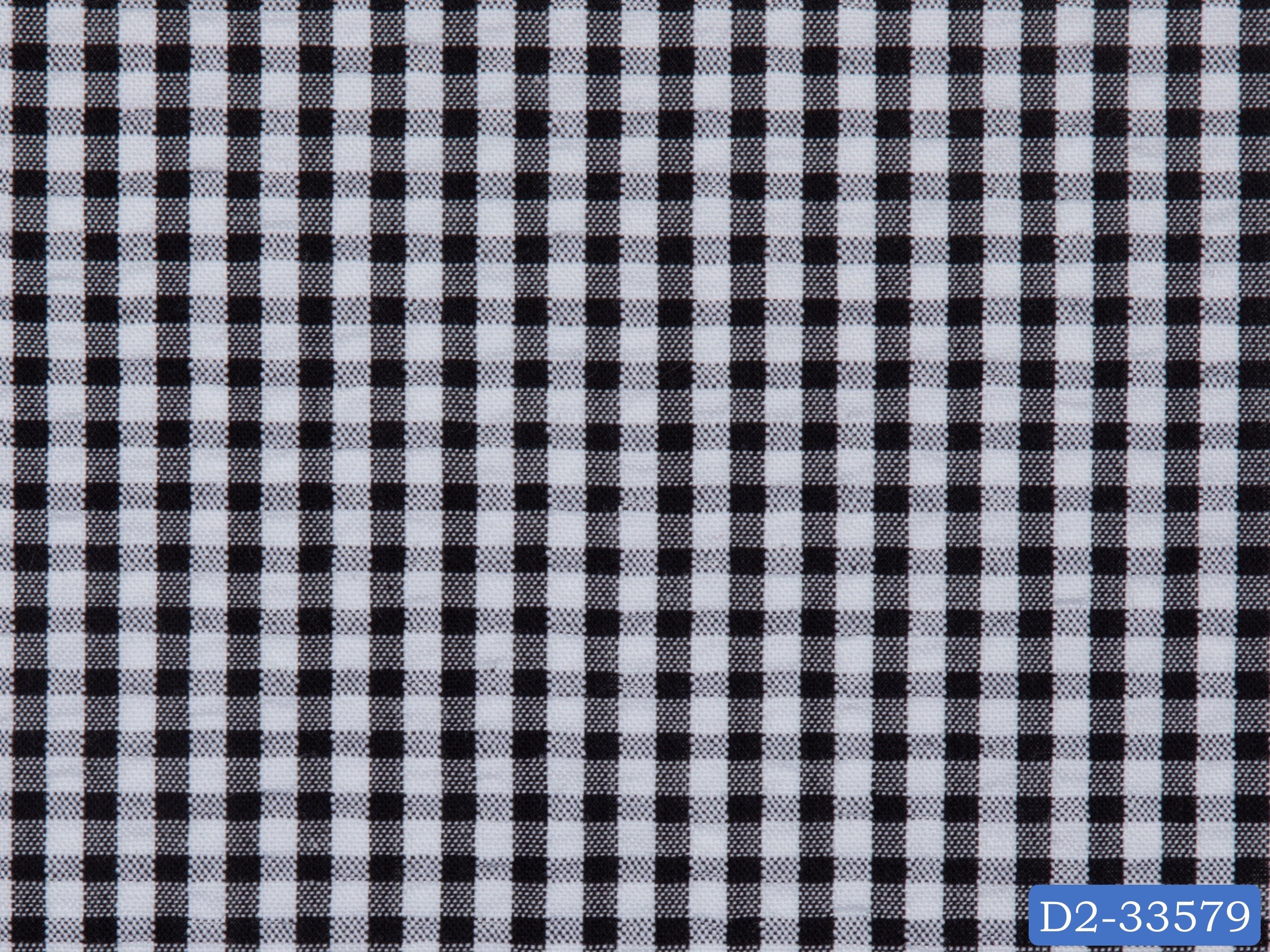 SEERSUCKER-9/D2-33579 Black and White Check Shirting Fabric