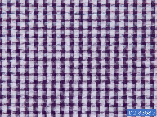 SEERSUCKER-10/D2-33580 Purple and White Check Shirting Fabric