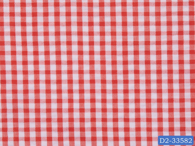 SEERSUCKER-12/D2-33582 Orange and White Check Shirting Fabric