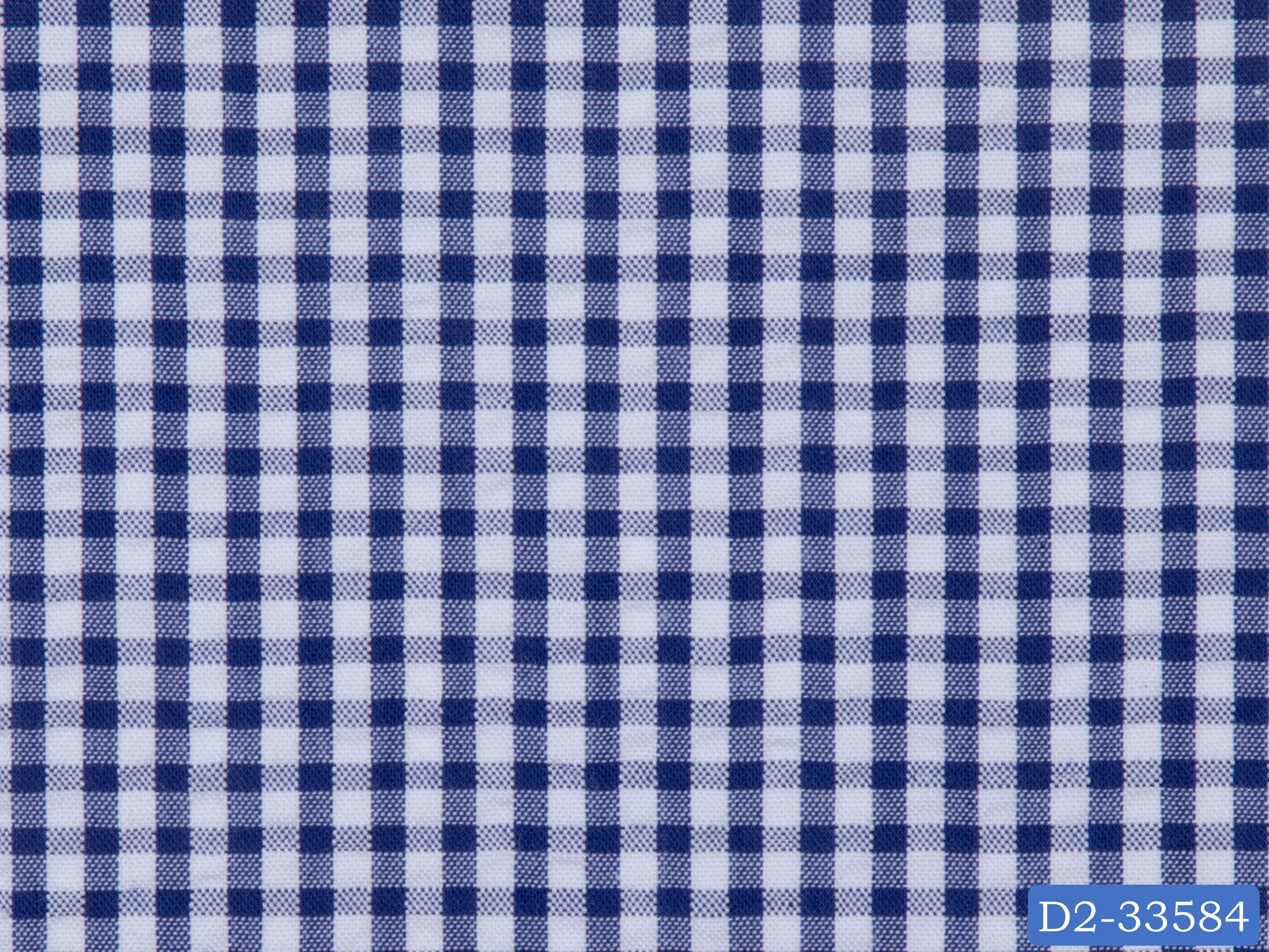 SEERSUCKER-14/D2-33584 Royal Blue and White Check Shirting Fabric