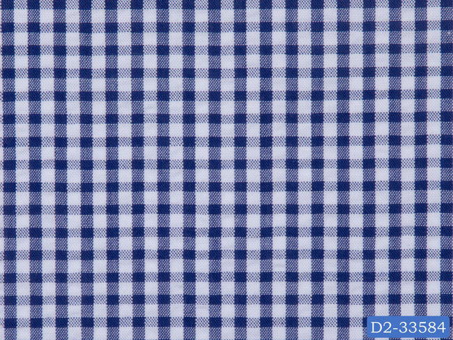 SEERSUCKER-14/D2-33584 Royal Blue and White Check Shirting Fabric