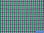 SEERSUCKER-18/D2-33591 White with Green and Dark Blue Check Shirting Fabric